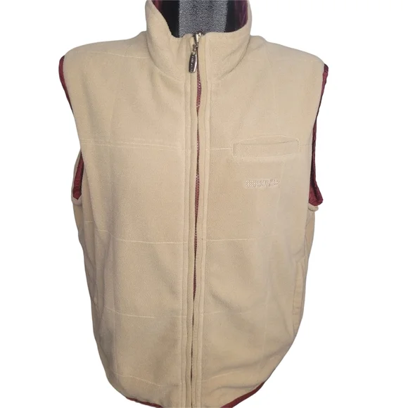 Point Zero Nicole Benisti Red and Tan Reversible Vest XL - Picture 4 of 7